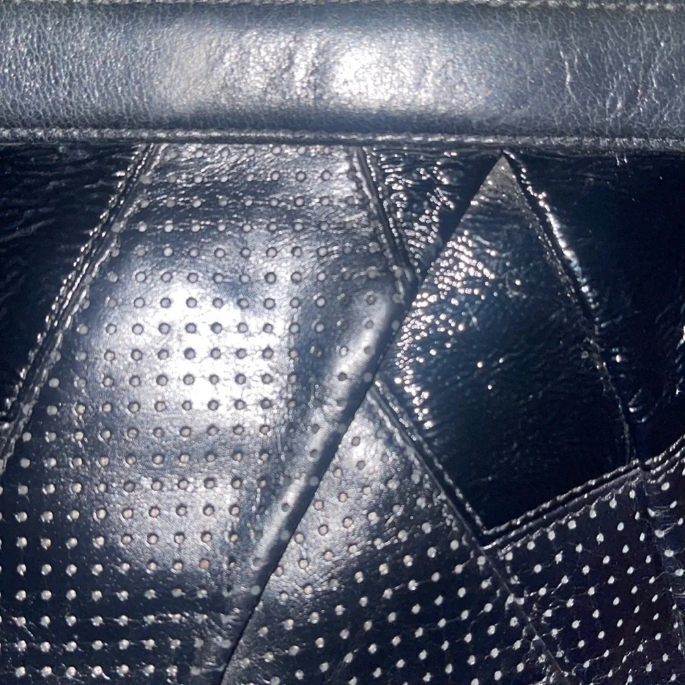 Hobo black leather long clutch zip up bag *